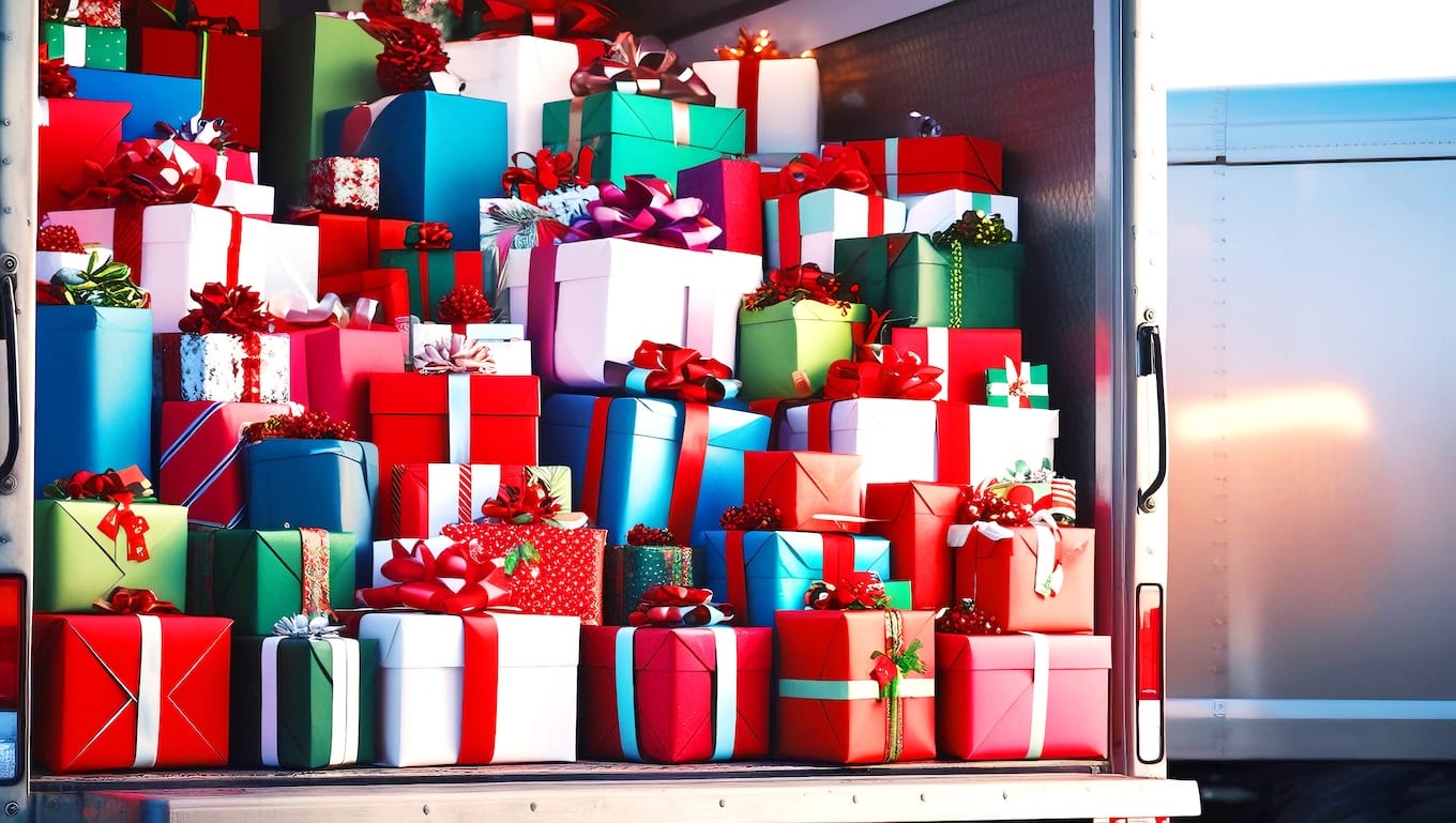 荷台いっぱいの箱